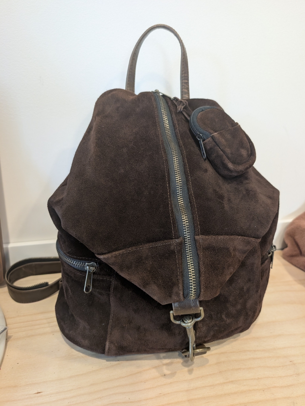 VTG Jeanne Lottie Canada Suede & Leather Convertible Backpack | Rare Slouchy Bag - Picture 12 of 16